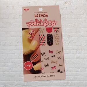 2pc Kiss Polish Pop Nail Decal Accent Strips - Bow Designs